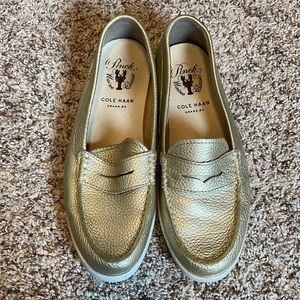 Cole Haan Pinch Gold Loafers
